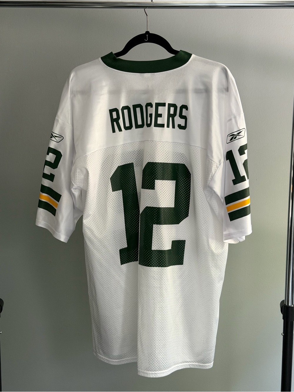 Reebok Green Bay Packers #12 White and Green Football Jersey - Picture 2 of 3